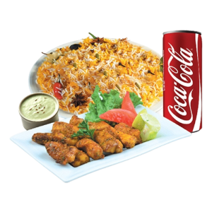 deal include biryani,coke and chicken