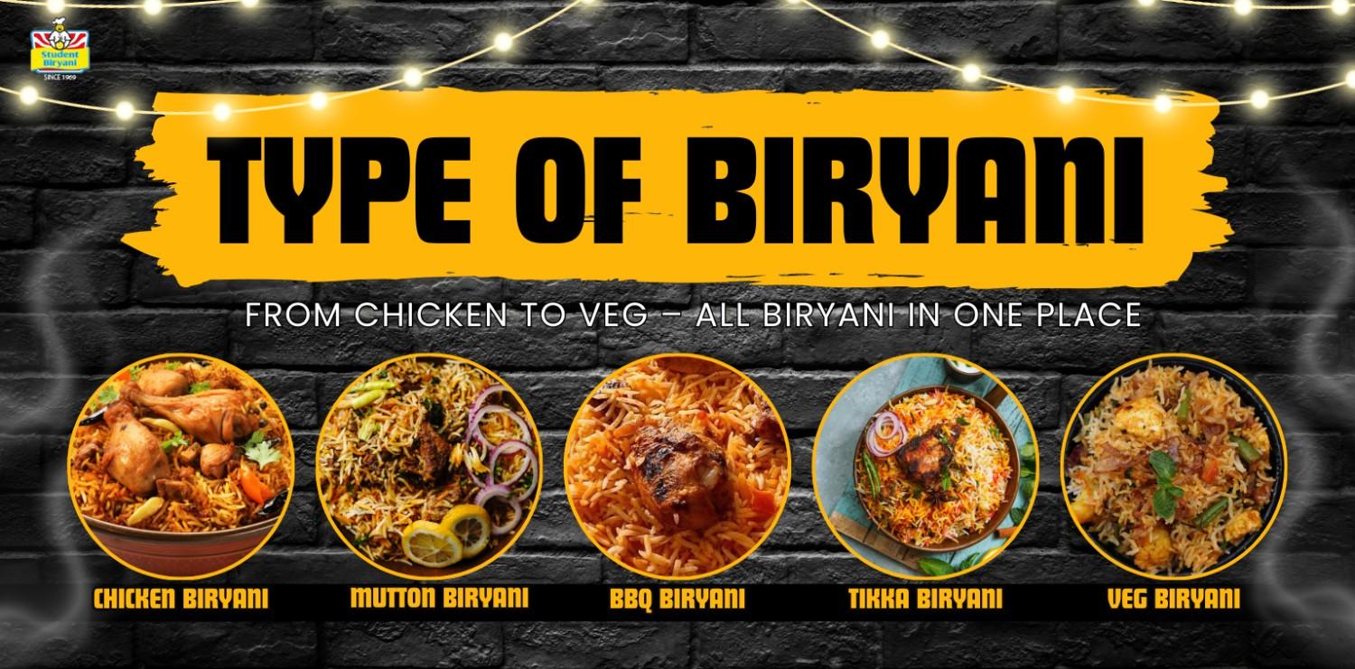 types of biryani at student biryani