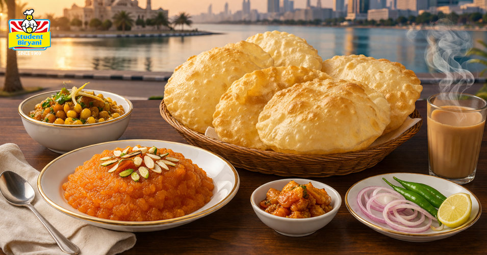 Halwa Puri Breakfast Offer Muwaileh Sharjah and Corniche Abu Dhabi